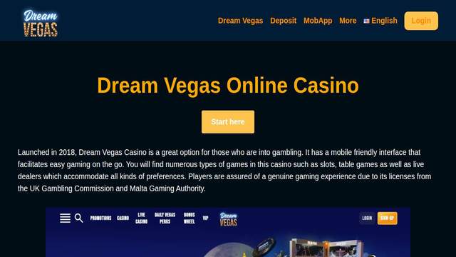 Dream Vegas casino screenshot